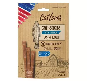 Палички для котів Cat Lover з лососем (5 шт в упаковці) 25 г Палички для котів Cat Lover з лососем (5 шт в упаковці) 25 г