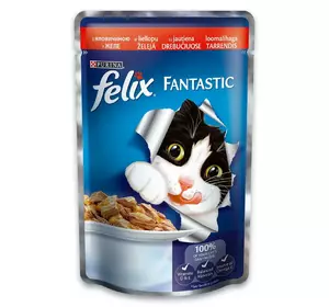 Вологий корм для котів Фелікс Felix Fantastic з яловичиною в желе 85 г Purina Вологий корм для котів Фелікс Felix Fantastic з яловичиною в желе 85 г Purina