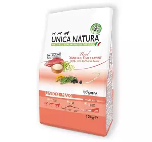 Сухий корм для собак Геда Gheda Unica Natura Unico Maxi корм для великих порід собак (ягня, рис, боби), 12 кг Сухий корм для собак Геда Gheda Unica Natura Unico Maxi корм для великих порід собак (ягня, рис, боби), 12 кг