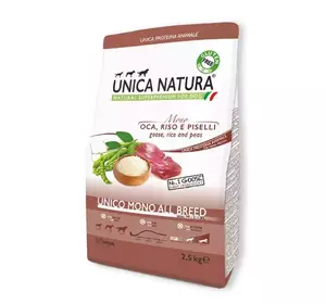 Сухий корм для всіх порід собак Геда Gheda Unica Natura Unico All breed Mono корм для собак монобілковий з гускою, 2.5 кг Сухий корм для всіх порід собак Геда Gheda Unica Natura Unico All breed Mono корм для собак монобілковий з гускою, 2.5 кг