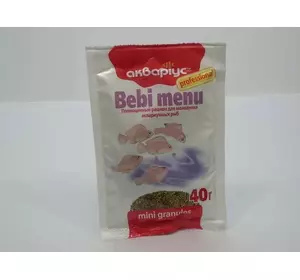 Корм для риб Bebi Menu (Бебі Меню) міні гранули 40 г, Акваріус Корм для риб Bebi Menu (Бебі Меню) міні гранули 40 г, Акваріус