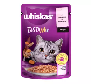 Whiskas (Віскас) Tasty Mix з лососем та морквою в соусі 85 г Whiskas (Віскас) Tasty Mix з лососем та морквою в соусі 85 г