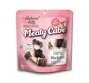 Ласощі для котів та собак Natural Kitty Meaty Cube у вигляді кубиків скумбрії 60 г Ласощі для котів та собак Natural Kitty Meaty Cube у вигляді кубиків скумбрії 60 г