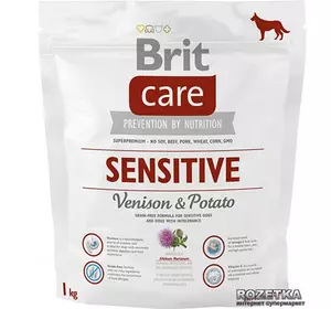 Сухий корм гіпоалергенний з олениною для собак усіх порід Бріт Brit Care Sensitive Venison & Potato 1 кг Сухий корм гіпоалергенний з олениною для собак усіх порід Бріт Brit Care Sensitive Venison & Potato 1 кг
