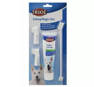 Зубна паста для собак Trixie TX-2561 з щіткою і двома насадками Зубна паста для собак Trixie TX-2561 з щіткою і двома насадками