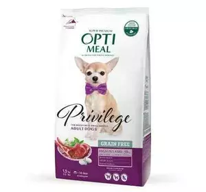 Беззерновий сухий корм Оптіміл Optimeal для дорослих собак мініатюрних та малих порід з ягнятиною, 1.5 кг Беззерновий сухий корм Оптіміл Optimeal для дорослих собак мініатюрних та малих порід з ягнятиною, 1.5 кг