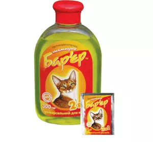 Бар'єр 2 в 1 шампунь протипаразитарний для кішок з короткою шерстю 300 мл Бар'єр 2 в 1 шампунь протипаразитарний для кішок з короткою шерстю 300 мл