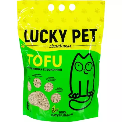 Наповнювач для котячого туалету Лакі Пет Lucky Pet тофу гіпоалергенний, 6 л Вага 2.6 кг