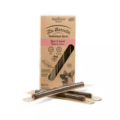 Ласощі для собак М'ясні палички Natural La Barrita з ягням і печінкою (12 шт) 150 г