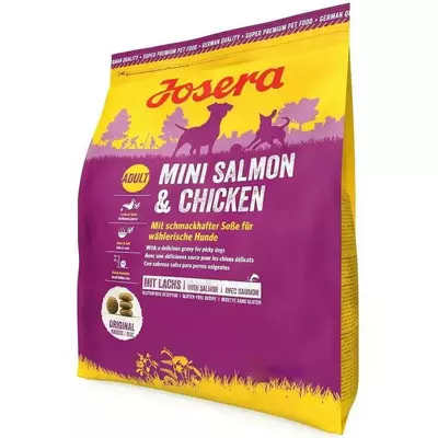 Сухой корм Josera Mini Salmon&Chicken (Йозера Міні лосось і курка) з апетитним соусом для вибагливих собак, 3 кг